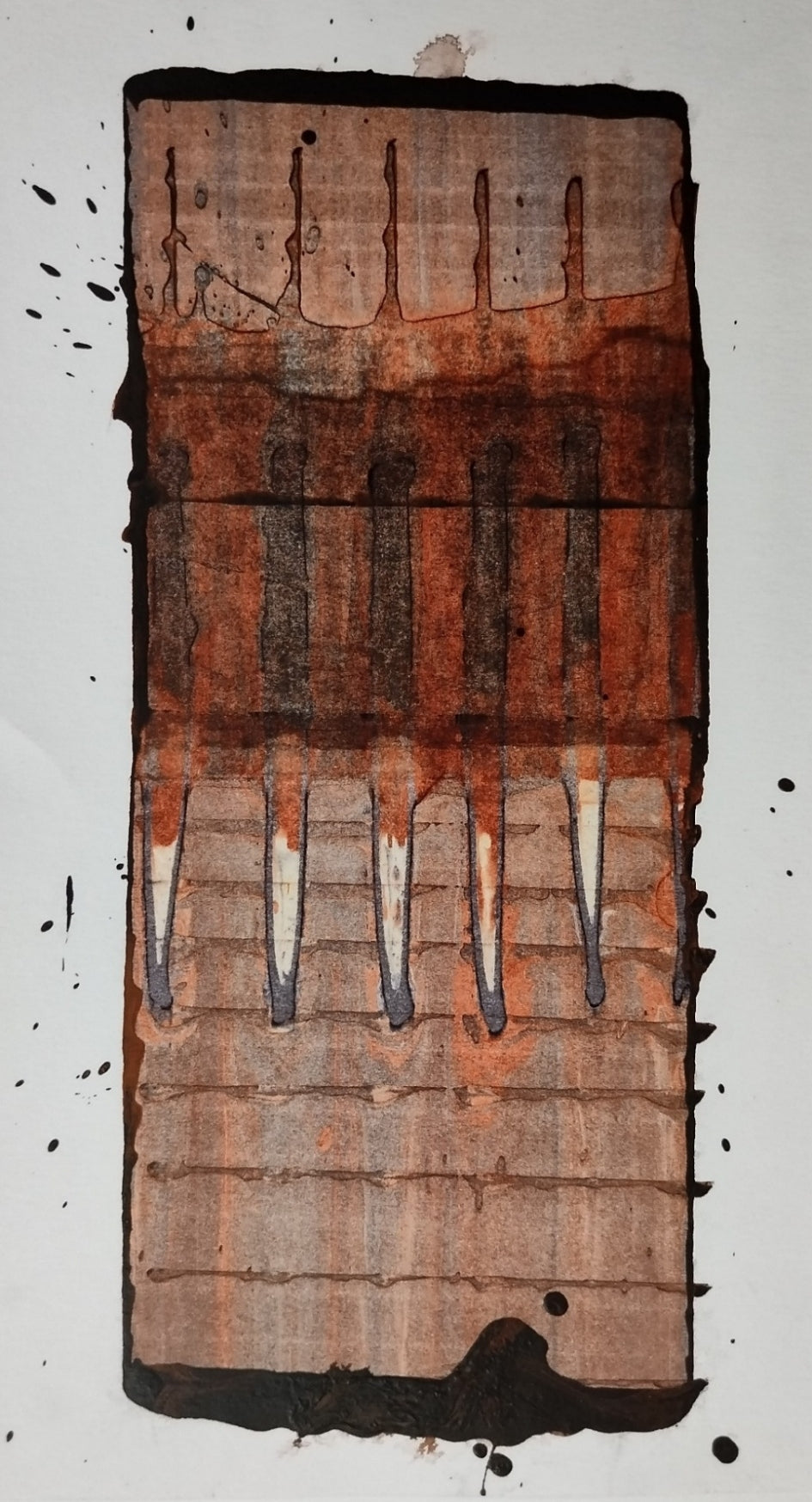 Untitled 24' abstract acrylic painting by artist Yash Chawardol, 11x6 inch, on paper