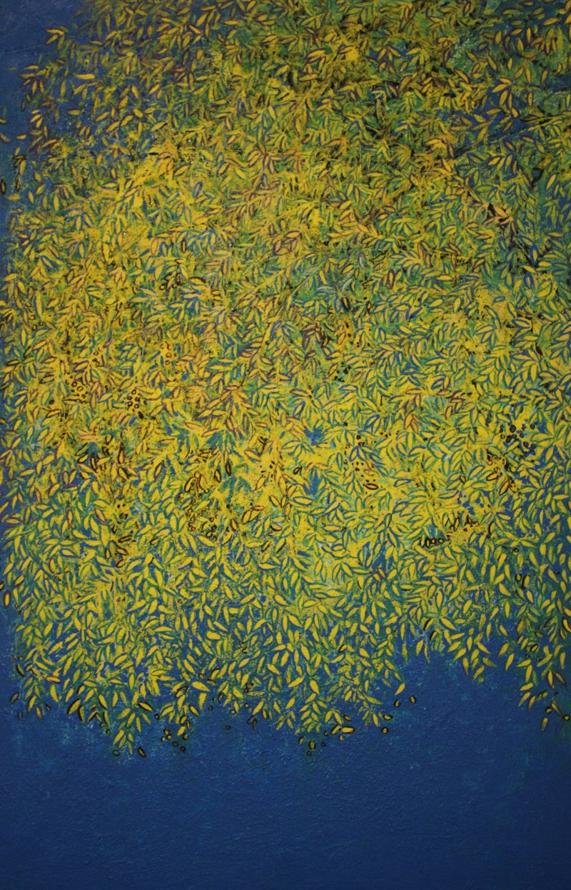 Untitled 25 by Palash Chandra Naskar, Original Acrylic Nature Painting on Canvas, Medium Vertical Wall Art