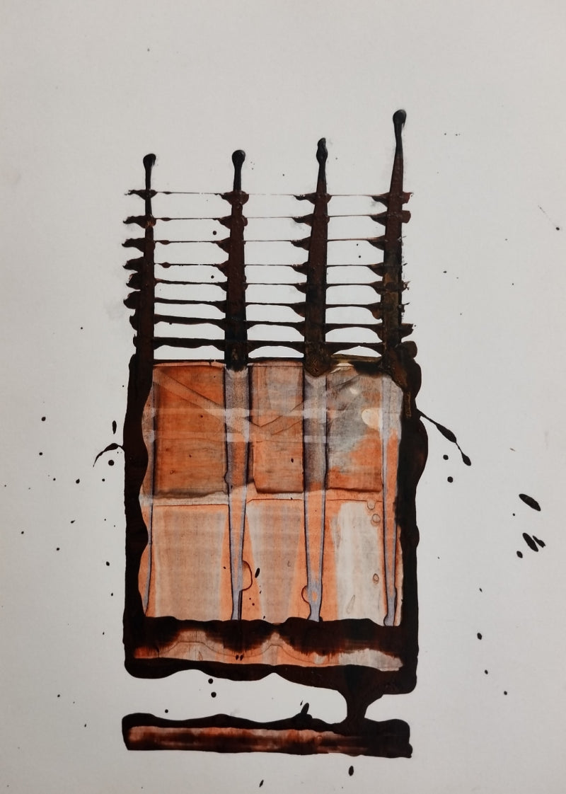 'Untitled 25' abstract acrylic painting by artist Yash Chawardol, 12x8 inch, on paper