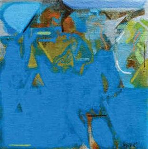 Untitled 255 (Oceanic Dreams) by Shrikant Kadam, Original Acrylic Abstract Painting on Canvas, X-Small Square Wall Art