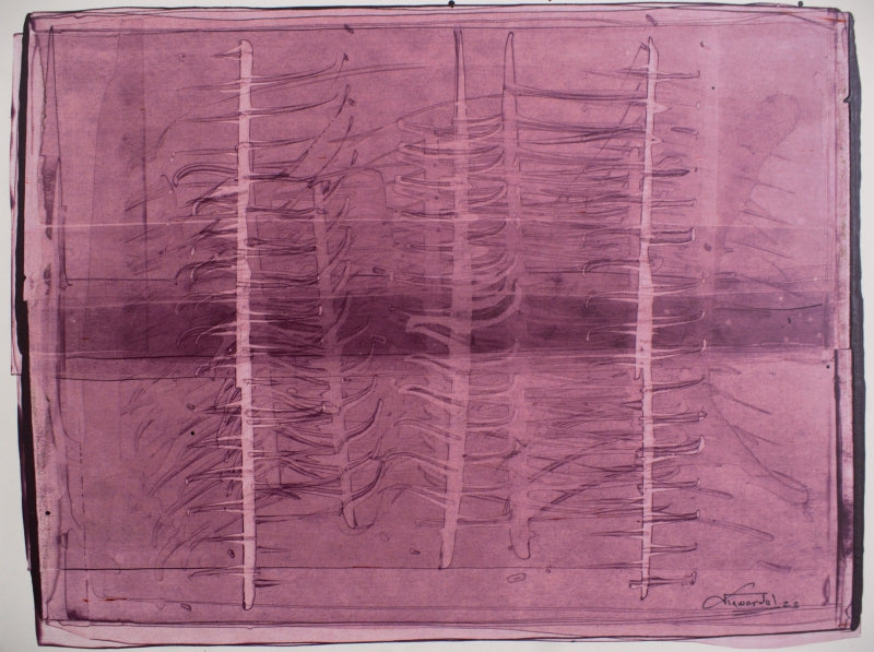 Untitled 26' abstract acrylic painting by artist Yash Chawardol, 8x12 inch, on paper