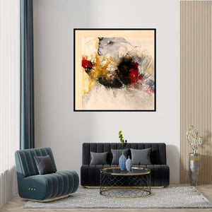 Preview of 'Untitled 3' Painting by Sonam Sikarwar shown on a wall in a furnished room.