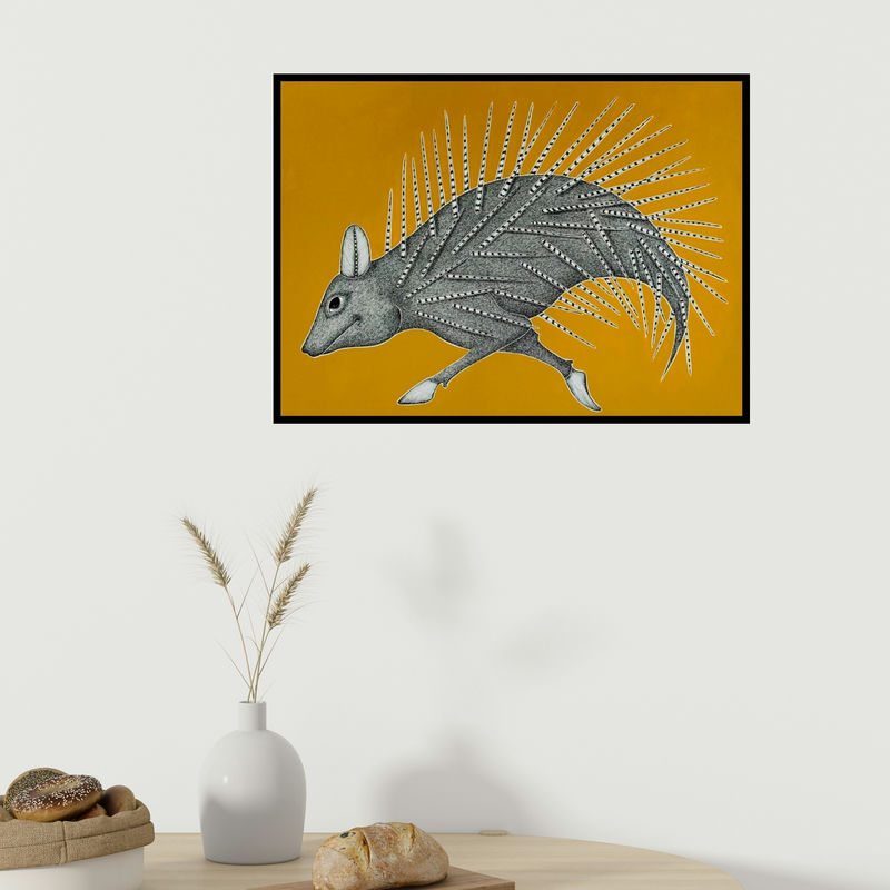 In-situ view of Venkat Shyam's 'Untitled 3' painting in a room