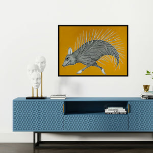 Preview of 'Untitled 3' Painting by Venkat Shyam shown on a wall in a furnished room.