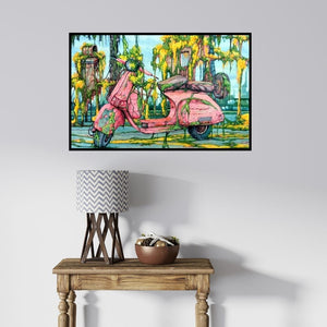 In-situ view of Bahuleyan C B's 'Untitled 3 (Reclaimed by Nature)' painting in a room