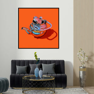 Anjaneyulu G's 'Untitled 3 (Open for Interpretation)' painting visualized above a sofa in a contemporary room.