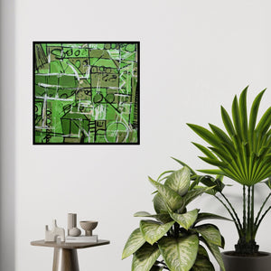 In-situ view of Ajay Choudhary's 'Untitled 3 (Verdant Symphony)' painting in a room