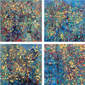 Untitled 3' abstract acrylic painting by artist Rambali Prajapati, 36x36 inch, on canvas