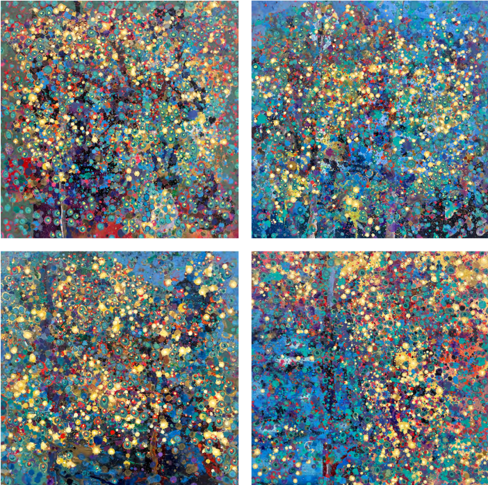 Untitled 3' abstract acrylic painting by artist Rambali Prajapati, 36x36 inch, on canvas