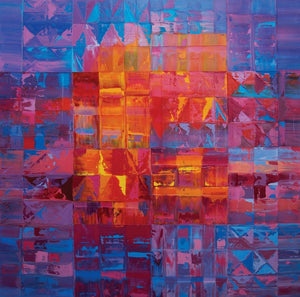 Abstract oil painting titled 'Untitled 3', 48x48 inches, by artist Nivas Kanhere on Canvas