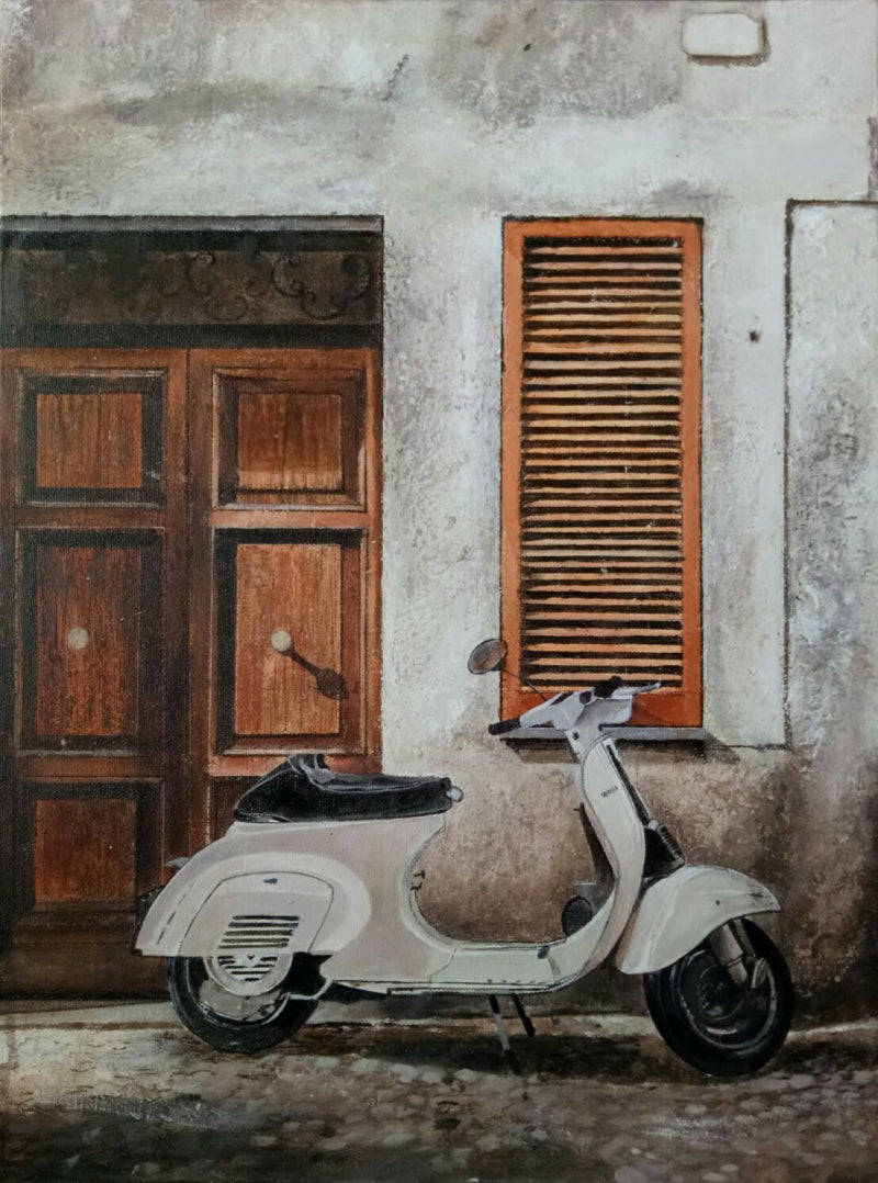 Untitled 3' still-life acrylic painting by artist Rajashree Sutar, 24x18 inch, on canvas