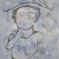 Untitled 3' figurative watercolor painting by artist Sakti Burman, 30x22 inch, on paper