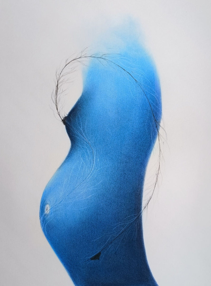 Untitled 3' contemporary dry-pastel painting by artist Trapti Porwal, 30x22 inch, on paper