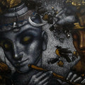 Untitled 3' figurative mixed-media painting by artist Arya Chowdhury, 24x30 inch, on canvas