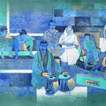 Untitled 3' figurative mixed-media painting by artist Satish Multhalli, 18x24 inch, on canson paper