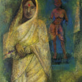 Untitled 3' figurative acrylic painting by artist Swati Sabane, 30x24 inch, on canvas