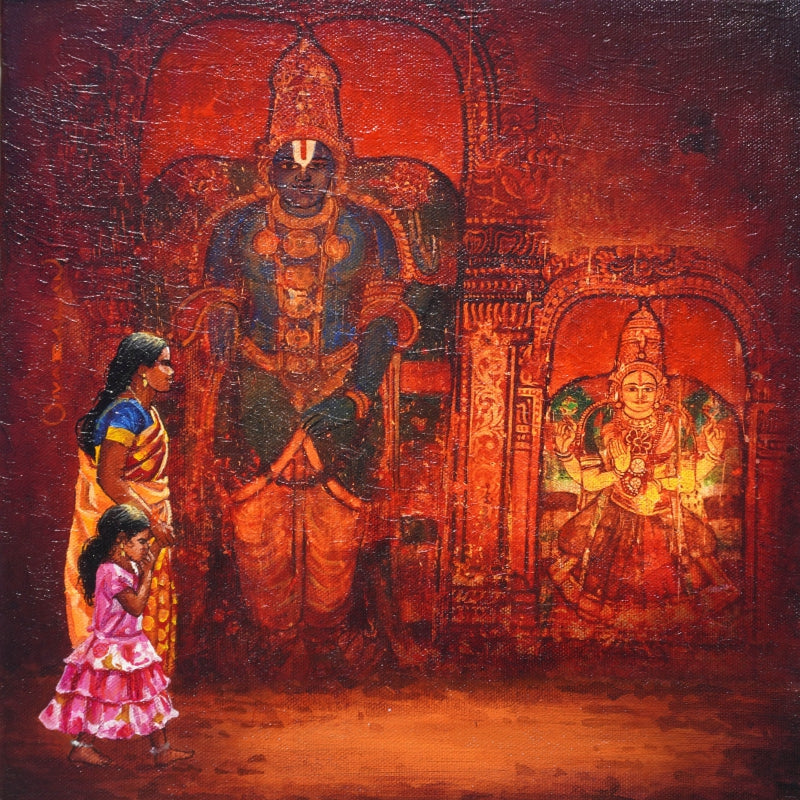 Untitled 3' religious oil painting by artist Siva Balan, 12x12 inch, on canvas