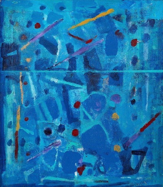 Untitled 3' contemporary acrylic painting by artist Achuthan Kudallur, 24x21 inch, on canvas
