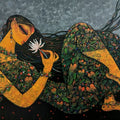 'Untitled 3' figurative acrylic painting by artist Ramesh Gujar, 36x48 inch, on canvas