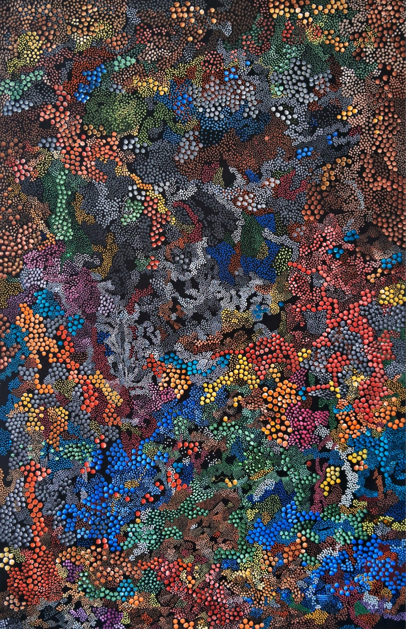 'Untitled 3' contemporary acrylic painting by artist Awdhesh Bajpai, 48x30 inch, on canvas