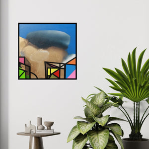 In-situ view of Prabhinder Lall's 'Untitled 3 (Golden Clouds)' painting in a room