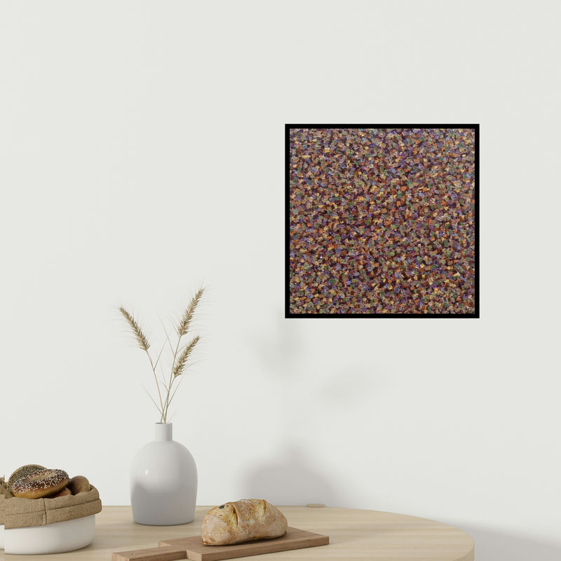 In-situ view of Vinit Kumar's 'Untitled 3 (Jewel Tones Abstraction)' painting in a room