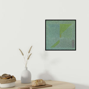 In-situ view of Ganesh Chavan's 'Untitled 3 (Geometric Abstraction)' painting in a room