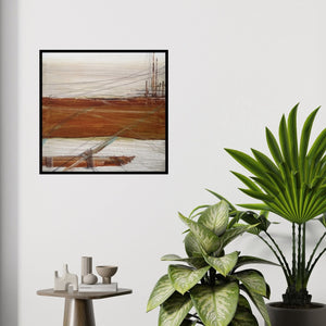 In-situ view of Hari Dhongade's 'Untitled 3 (Linear Flow)' painting in a room