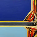 Untitled 31' abstract acrylic painting by artist Chaitan Bhosale, 36x60 inch, on canvas