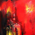 Untitled 31' contemporary acrylic painting by artist Pradip Sengupta, 36x48 inch, on canvas