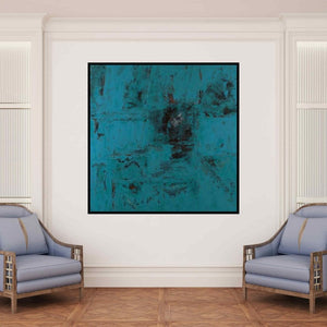 In-situ view of Vipta Kapadia's 'Untitled 31 (Azure Abyss)' painting in a room