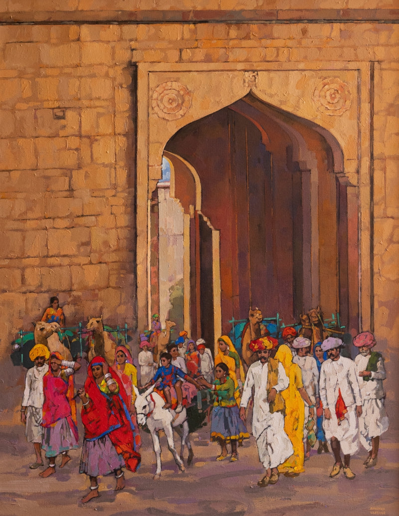 Untitled 32' figurative acrylic painting by artist Anushka Varekar, 36x30 inch, on canvas