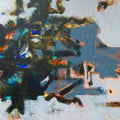 Untitled 32 by Chaitan Bhosale, Original Acrylic Abstract Painting on Canvas, X-Small Horizontal Wall Art
