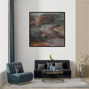 Preview of 'Untitled 32 (Untitled 32)' Painting by Vipta Kapadia shown on a wall in a furnished room.