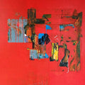 Abstract acrylic painting titled 'Untitled 32', 48x48 inches, by artist Vivek Nimbolkar on Canvas