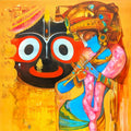 Untitled 33' religious acrylic painting by artist Prabhakar Ahobilam, 36x36 inch, on canvas