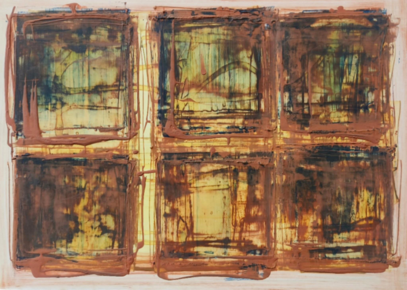 Untitled 33' abstract acrylic painting by artist Yash Chawardol, 8x12 inch, on paper