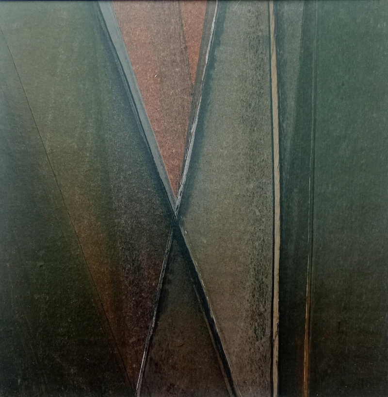 Untitled 34' abstract acrylic painting by artist Yash Chawardol, 11x11 inch, on paper