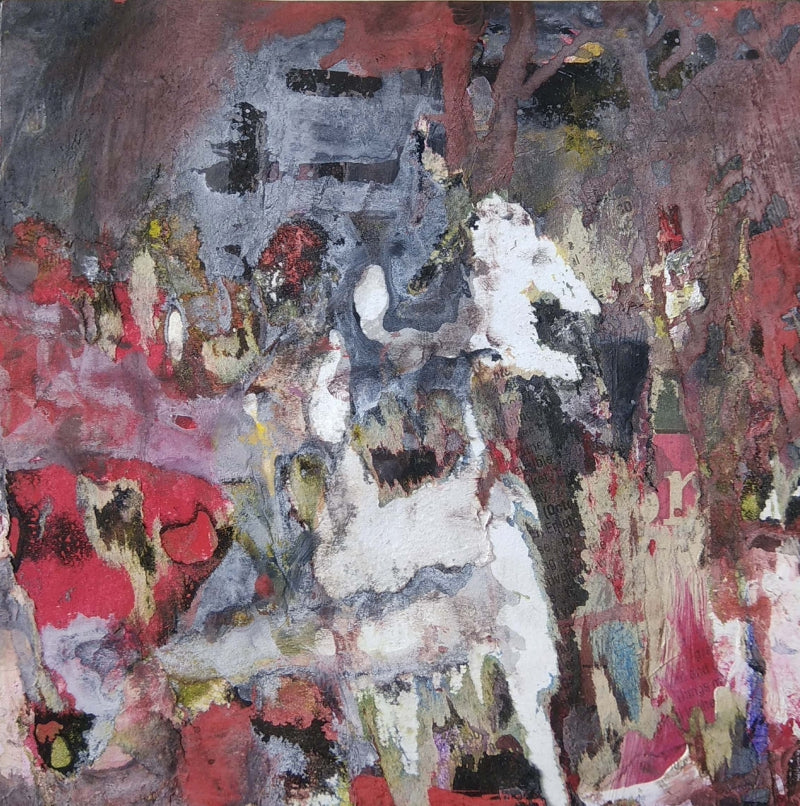Untitled 35' abstract mixed-media painting by artist Ankita Aswale, 6x6 inch, on paper