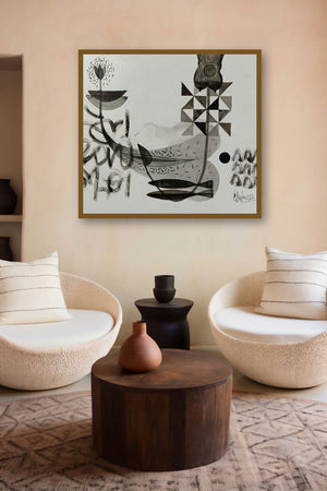 Untitled 353 (Abstract_Floral_Art) by artist Narendra Jatav displayed in a Museum Style gallery