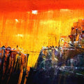 Abstract acrylic painting titled 'Untitled 36 X 60 In Gallery Img', 36x60 inches, by artist Dnyaneshwar Dhavale on canvas