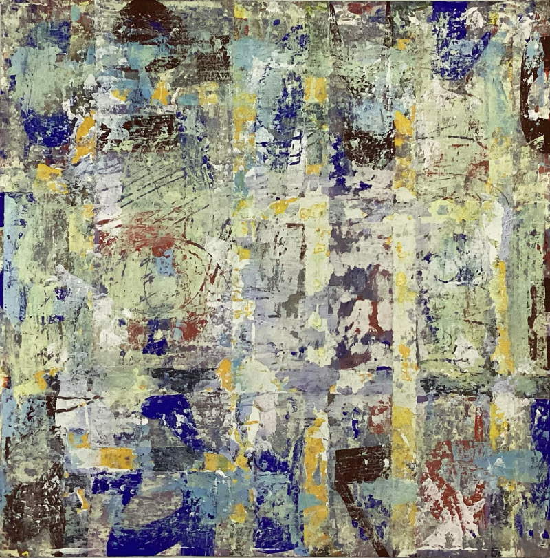 Untitled 37' abstract mixed-media painting by artist Ankita Aswale, 11x11 inch, on paper