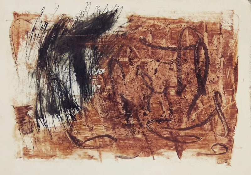 Untitled 39' abstract mixed-media painting by artist Ankita Aswale, 5x8 inch, on paper