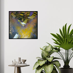 In-situ view of Vijayraaj Bodhankar's 'Untitled 4 (Cosmic Symphony)' painting in a room