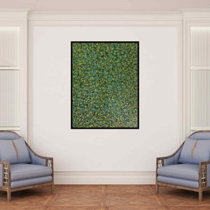 In-situ view of Vinit Kumar's 'Untitled 4 (Emerald Reverie)' painting in a room