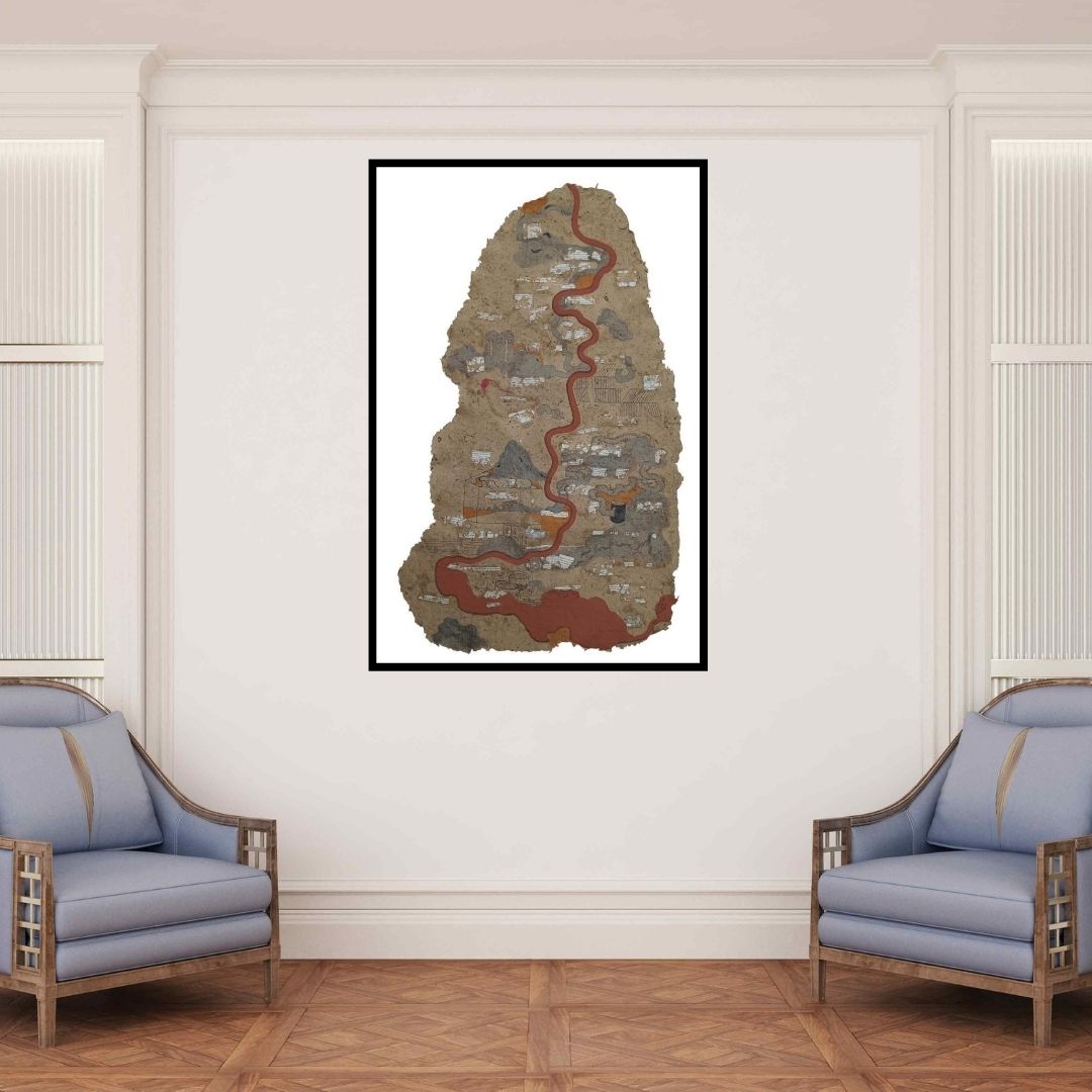 In-situ view of Subhadip Bhattacharya's 'Untitled 4' painting in a room