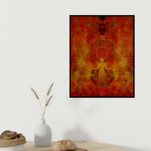 Keshav Kasar's 'Untitled 4 (The Inner Radiance)' painting visualized above a sofa in a contemporary room.