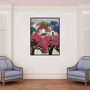 In-situ view of Nagesh Ghodke's 'Untitled 4' painting in a room