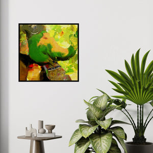 In-situ view of Dilip Dudhane's 'Untitled 4' painting in a room