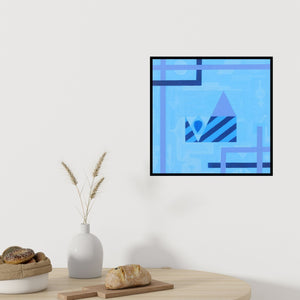 Preview of 'Untitled 4 (Serene Serenity**)' Painting by Dipa Das shown on a wall in a furnished room.